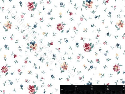 (image for) Red Pansies Miniature Wallpaper for Dollhouses