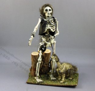 (image for) Dollhouse Miniature Man and Dino Skeleton