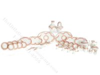 (image for) Miniature Pink Floral 50 Piece Dinner Service for Dollhouses