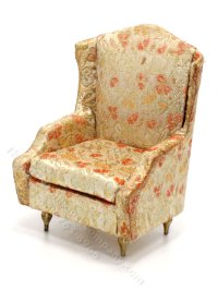 (image for) Vintage Miniature Gold Armchair for Dollhouses