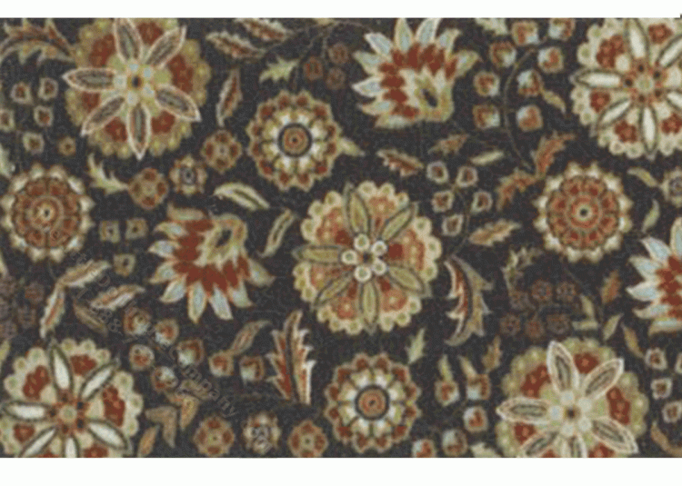 (image for) Miniature 3X-Small Scale Dark Navy Blue Floral Rug