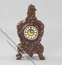 (image for) Miniature Walnut Finish Mantle/Table Clock for Dollhouses