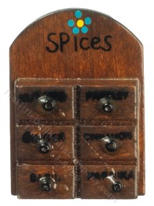 (image for) Miniature Wooden Spice Chest For Dollhouses