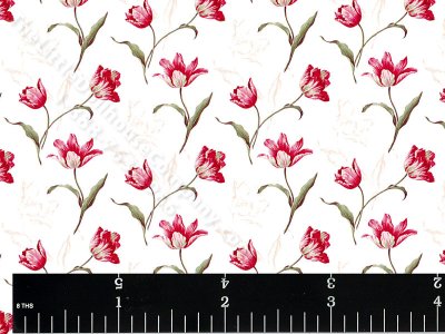 (image for) Miniature Red Tulip Floral Wallpaper