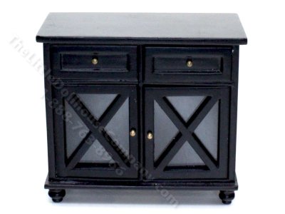 (image for) Miniature Black Hallway Table for Dollhouses