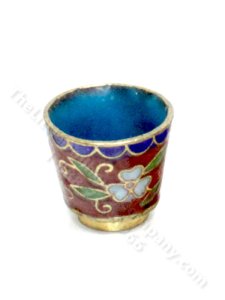 (image for) Miniature Lacquered Enamel Chinese Flower Pot for Dollhouses
