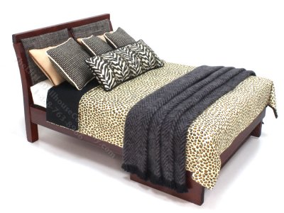 (image for) Miniature Modern Mahogany Bed Dressed in Animal Prints