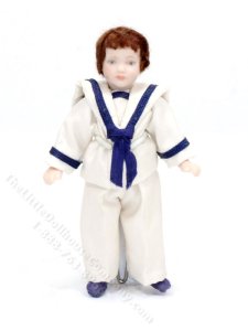 (image for) Auburn Sailor Boy Porcelain Doll by Clara Cribb