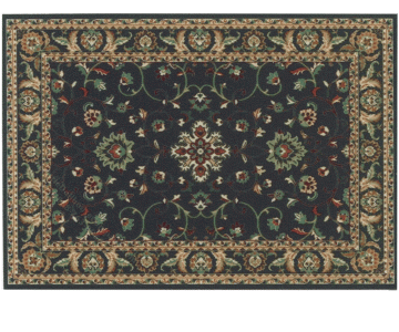(image for) Miniature Small Scale Black Rug with Stylistic Flora