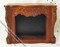 (image for) Miniature Walnut Fireplace for Dollhouses
