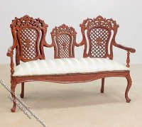 (image for) Miniature New Walnut Sofa for Dollhouses