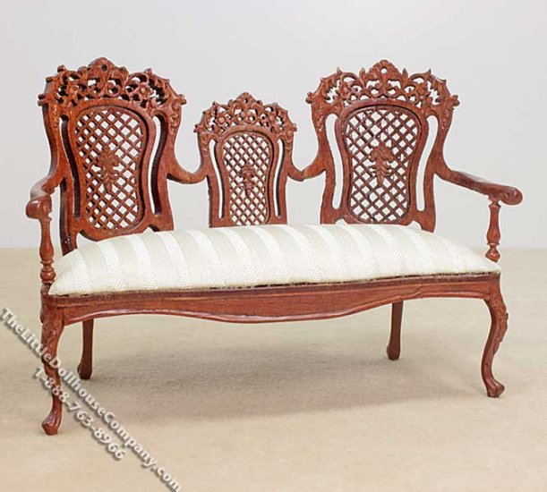 (image for) Miniature New Walnut Sofa for Dollhouses