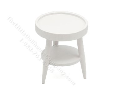 (image for) Miniature Round Side Table for Dollhouses - White