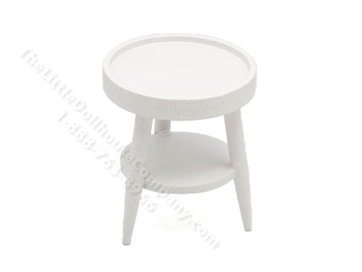 (image for) Miniature Round Side Table for Dollhouses - White