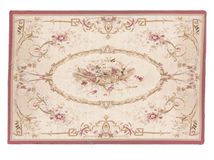 (image for) Miniature Large 'Norah' Rug - Cream with Flowers and Wheat