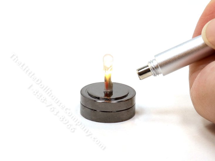 (image for) Miniature LED Light with Wand for Dollhouses (1 Piece) - Black