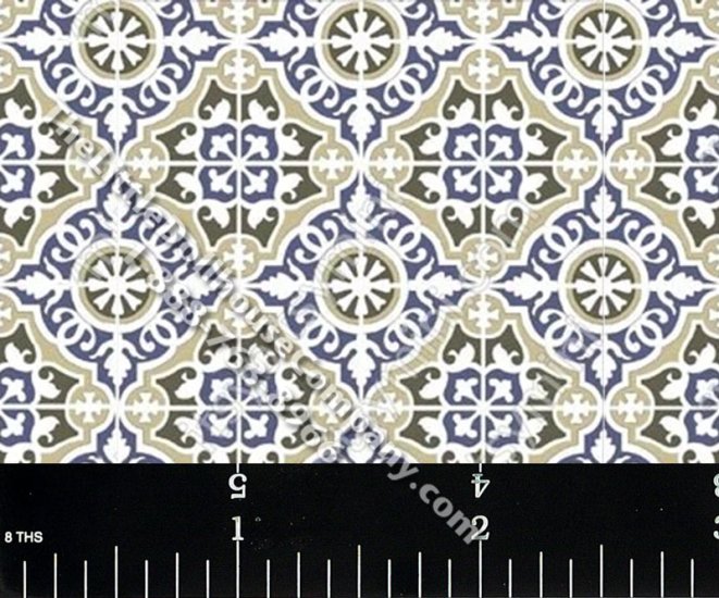 (image for) Decorative Tile Pattern Miniature Wallpaper for Dollhouses