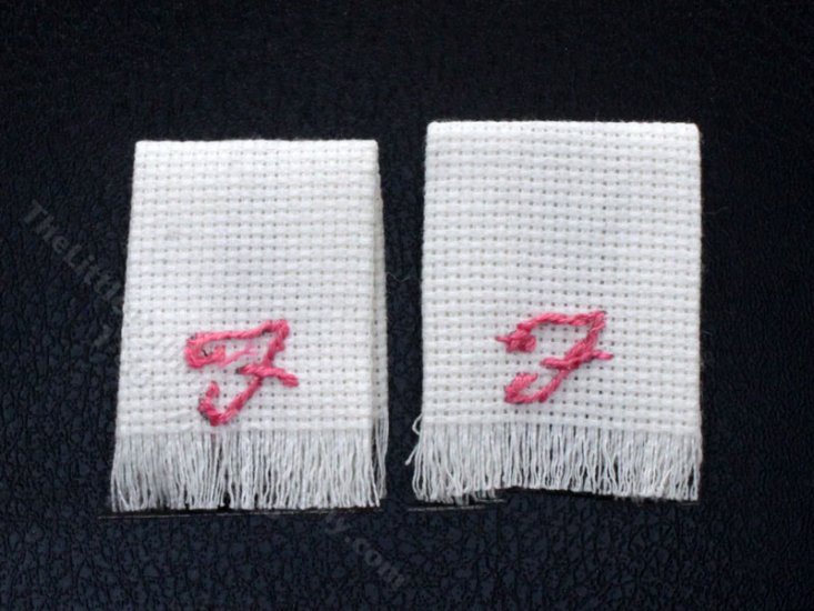 (image for) As-Is Miniature Monogram Towels for Dollhouses