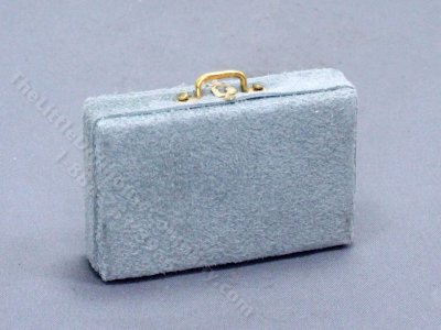 (image for) Miniature Suede Suitcase for Dollhouses