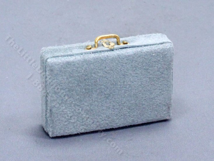 (image for) Miniature Suede Suitcase for Dollhouses
