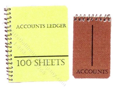 (image for) Miniature Accounting Ledger and Notebook for Dollhouses