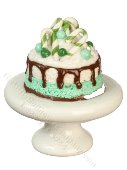 (image for) Miniature Christmas Cake on a Pedestal for Dollhouses