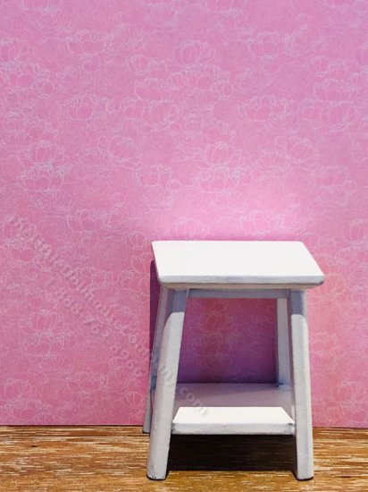 (image for) Dollhouse Scale Model Wallpaper -Pink + White Flowers- 3pc Set