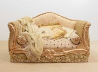 (image for) Miniature Yellow Sofa with Pillows and Blanket by Serena Johnson