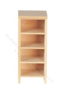 (image for) Miniature Shelf with 4 Shelf Openings for Dollhouses, Unfinished