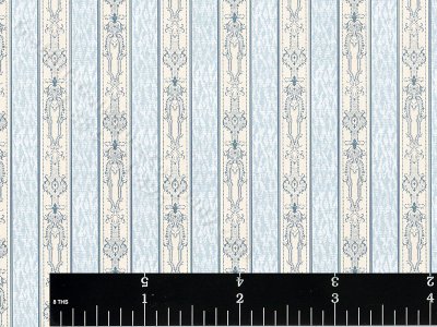 (image for) Ruben's Royal Stripe Miniature Wallpaper for Dollhouses - Blue