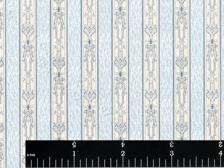(image for) Ruben's Royal Stripe Miniature Wallpaper for Dollhouses - Blue