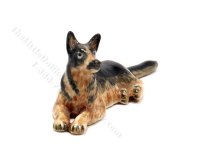 (image for) Miniature Porcelain German Shepherd Figurine for Dollhouses
