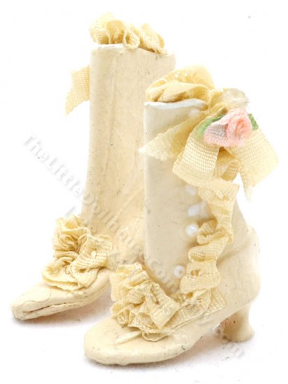 (image for) White Victorian Boots