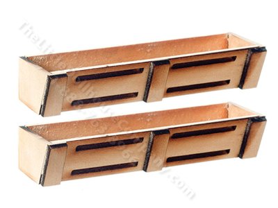 (image for) Miniature Flower Boxes, Slat Design for Dollhouses
