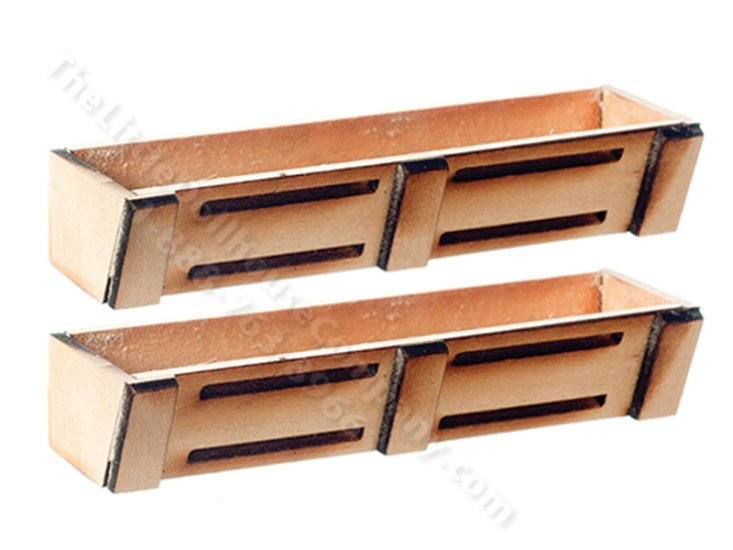 (image for) Miniature Flower Boxes, Slat Design for Dollhouses