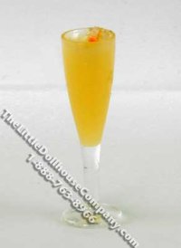 (image for) Dollhouse Scale Model Cocktail with Fruit Slice in Tall Glass