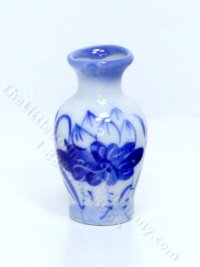 (image for) Miniature Blue and White Lotus Long-necked Vase