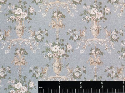 (image for) Dubarry Pattern Miniature Wallpaper for Dollhouses - Grey