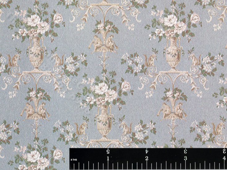 (image for) Dubarry Pattern Miniature Wallpaper for Dollhouses - Grey