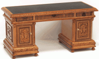 (image for) Miniature Walnut Casimer Desk With Chair for Dollhouses