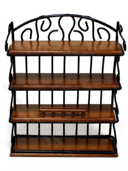(image for) Miniature Walnut and Metal Shelf