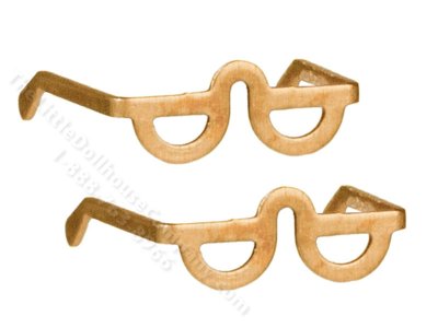 (image for) Miniature Gold Eyeglasses for Dollhouses (2pc)