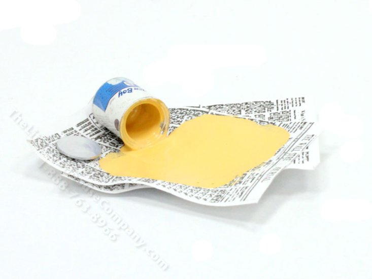 (image for) Miniature Spilled Can of Yellow Paint for Dollhouses