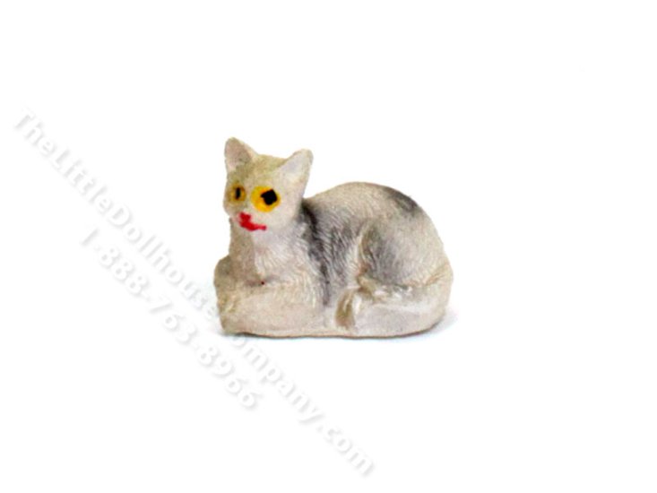 (image for) Miniature Gray Cat for Dollhouses