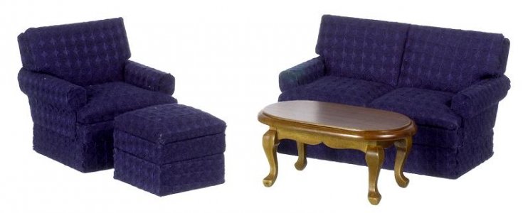 (image for) Small Navy and Walnut Living Room (4pc)