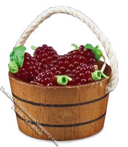 (image for) Miniature Barrel of Fresh Grapes for Dollhouses