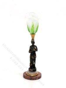 (image for) Miniature Figurine and Floral Table Lamp for Dollhouses