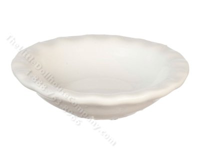 (image for) Miniature Glazed White Soup Bowl for Dollhouses