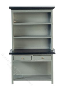 (image for) Miniature Grey/Black Hutch for Dollhouses