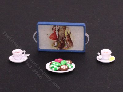 (image for) Dollhouse Scale Model Tea and Cookie Set